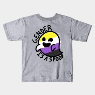 Gender is a Spoop (Non-Binary Ghost) Kids T-Shirt